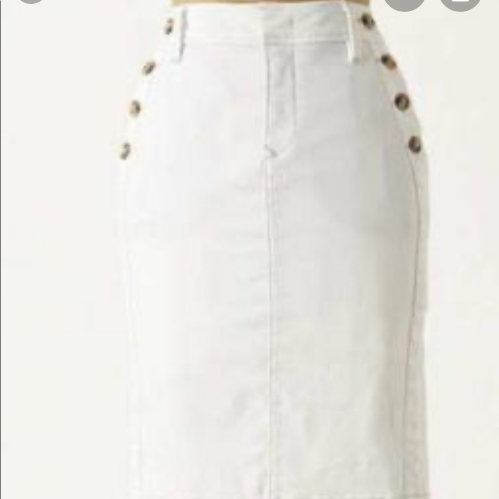 Level 99 white denim skirt